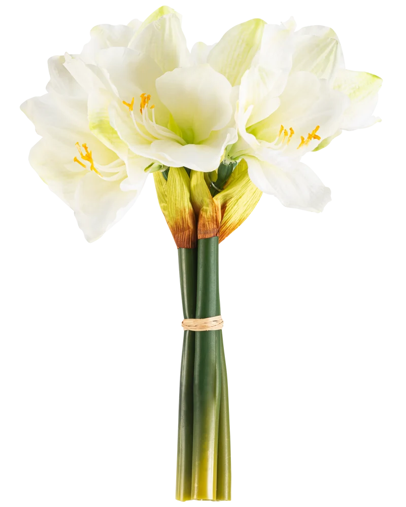Künstliche Blume Amaryllis Real Touch weiß 36 cm