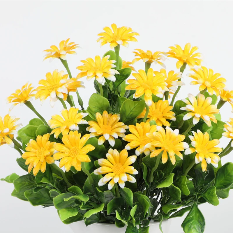 8 Bunde UV-beständige künstliche Chrysanthemen – Kunstblumen für Außen- und Innendekoration