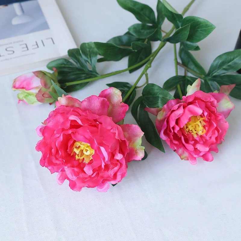 65 cm lange Künstliche Pfingstrosenstiele – Für Blumenarrangements & Home-Design