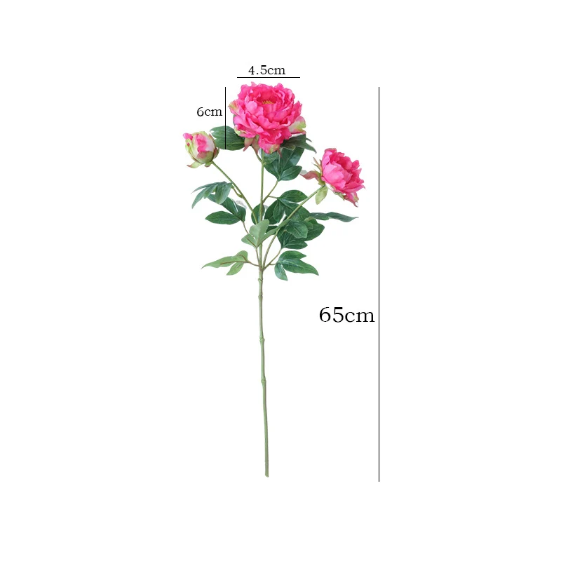 65 cm lange Künstliche Pfingstrosenstiele – Für Blumenarrangements & Home-Design