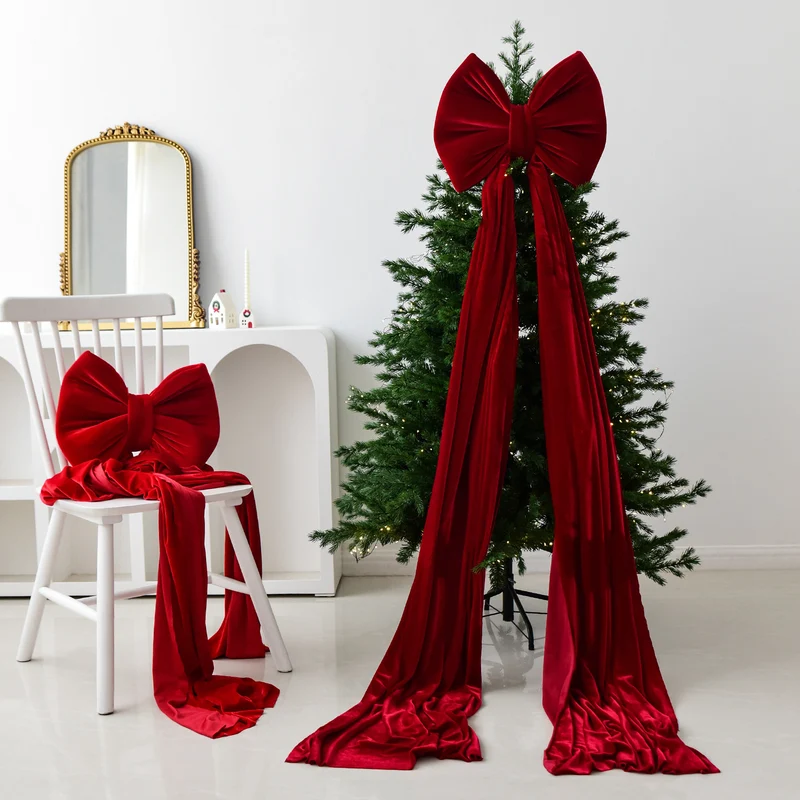 Übergroße Weihnachtsschleife aus Filz Premium-Weihnachtsdekoration