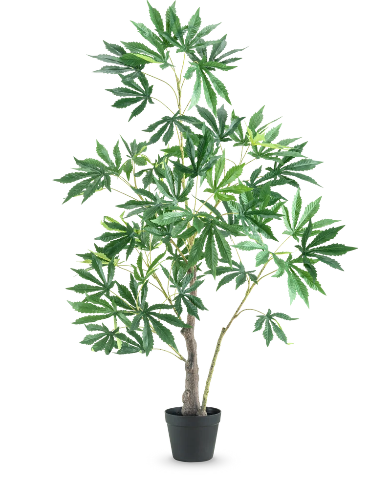 Künstliche Pflanze Hanf Cannabisblätter 120 cm
