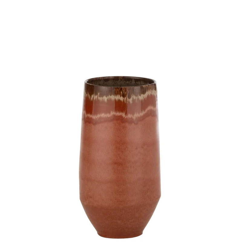 Vase Aline Lang – Schlanke Keramikvase in Rot, 50 cm