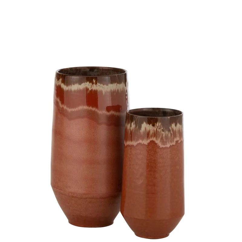 Vase Aline Lang – Schlanke Keramikvase in Rot, 50 cm