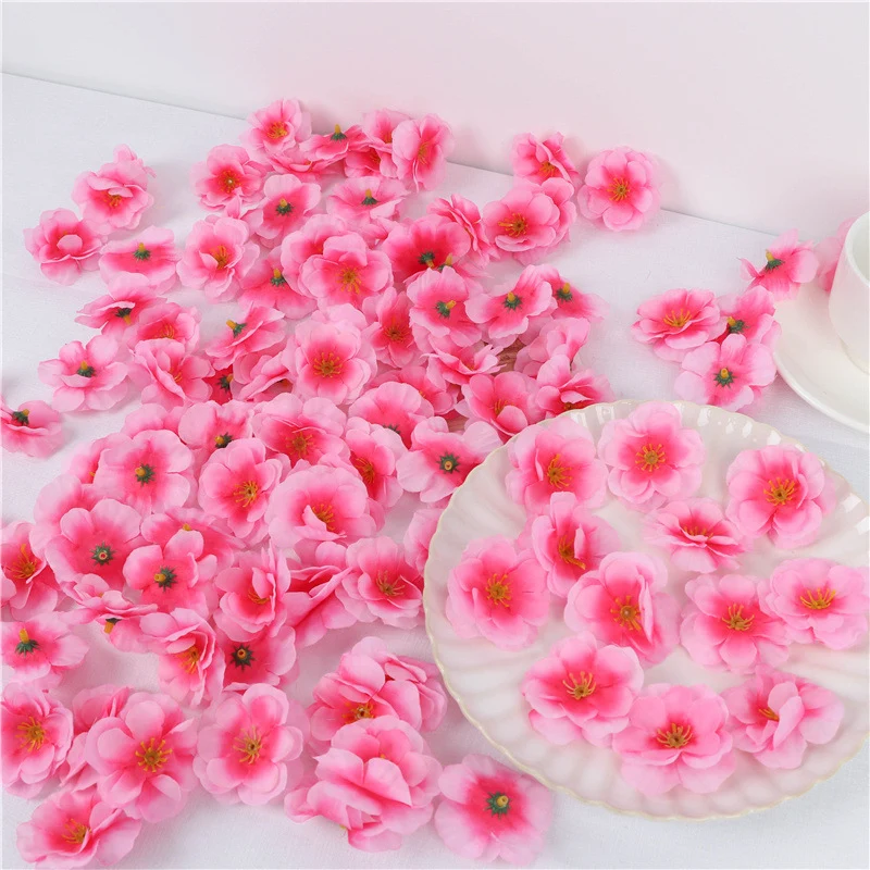 200 Stück Künstliche Kirschblüten Köpfe, Realistisch Seidenblumen Bulk für DIY Basteln, Hochzeit Party Home Tischdekoration, Vasenfüller
