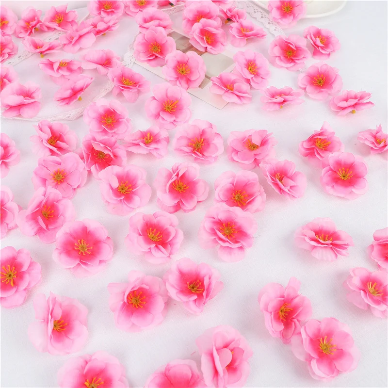 200 Stück Künstliche Kirschblüten Köpfe, Realistisch Seidenblumen Bulk für DIY Basteln, Hochzeit Party Home Tischdekoration, Vasenfüller