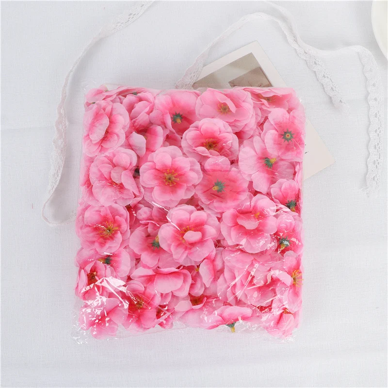 200 Stück Künstliche Kirschblüten Köpfe, Realistisch Seidenblumen Bulk für DIY Basteln, Hochzeit Party Home Tischdekoration, Vasenfüller