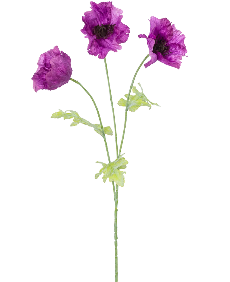 Künstliche Blume Mohn 73 cm flieder