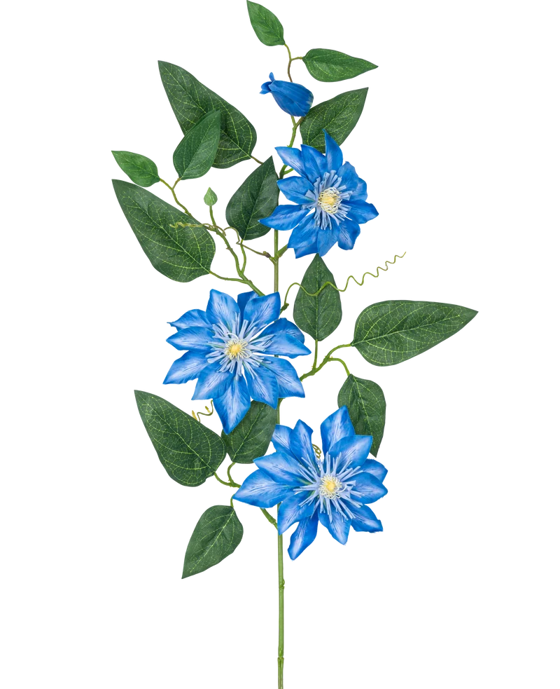 Künstliche Blume Clematis groß 81 cm blau