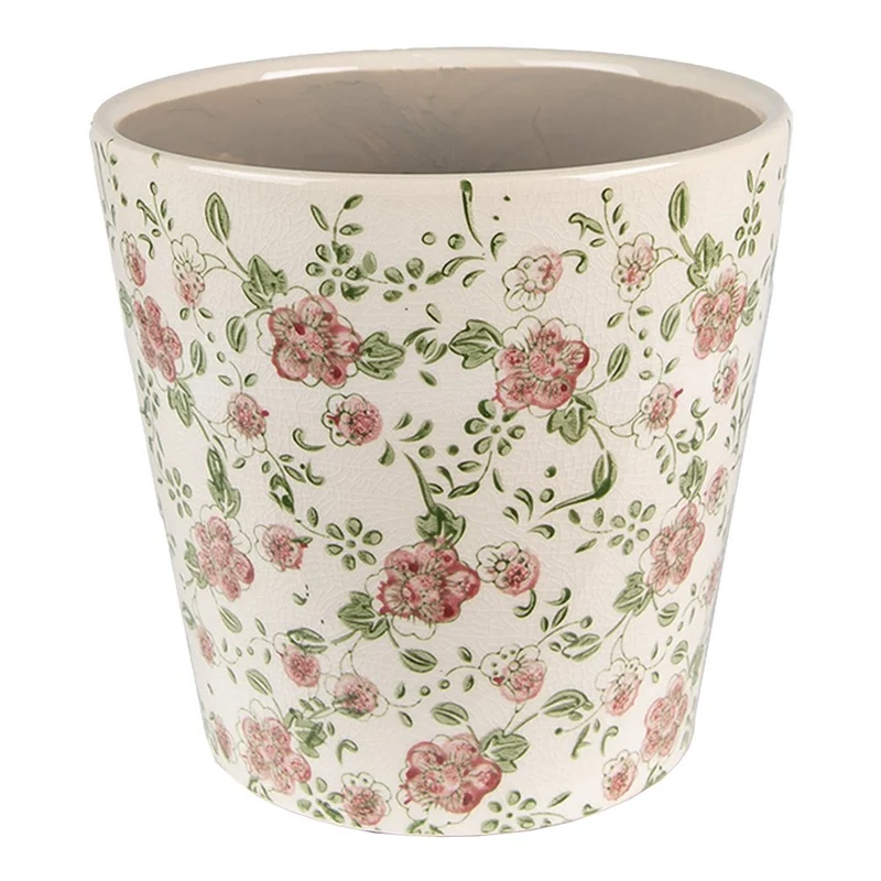 Blumentopf in Rosa und Beige