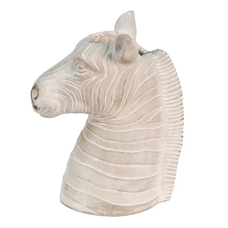 Blumentopf Pferd in Grau