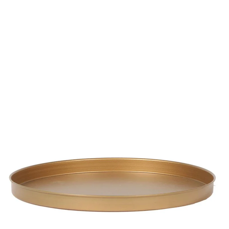 Dekorative Schale Rund – Goldenes Tablett Ø 30 cm
