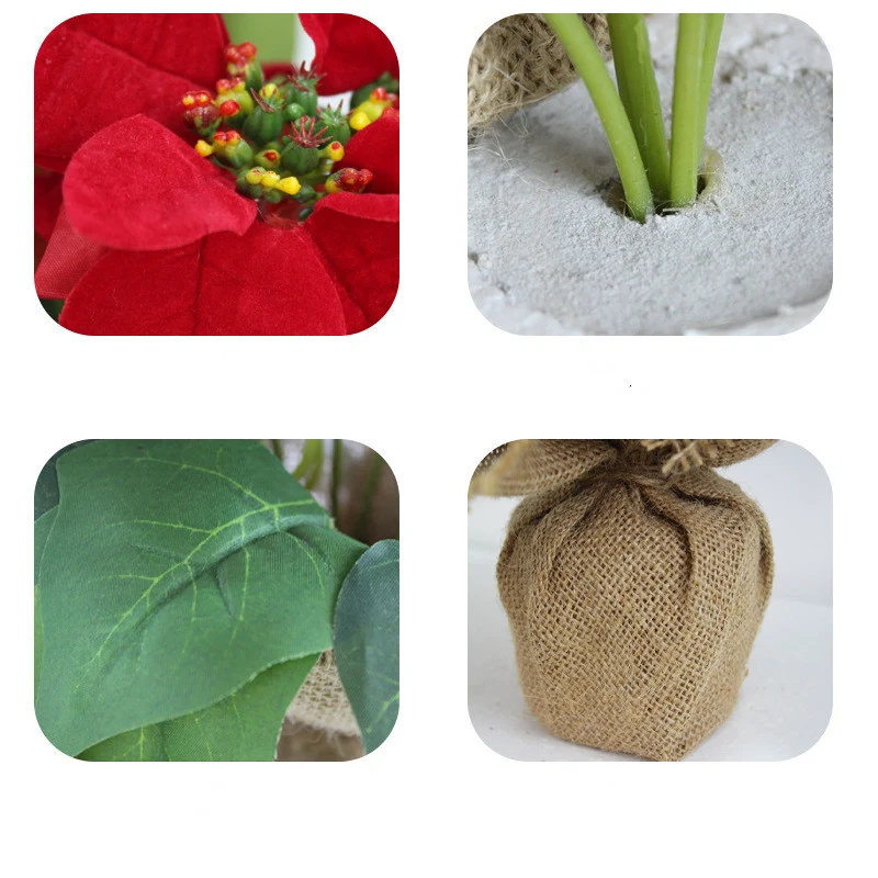 2 Stück Weihnachtsstern künstlich Fenster naturgetreu Weihnachten Dekoration Weihnachtsdeko