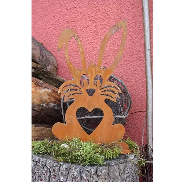 Familie Löffel – Osterhasen aus Edelrost für Garten und Zuhause
