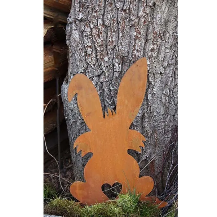 Familie Löffel – Osterhasen aus Edelrost für Garten und Zuhause