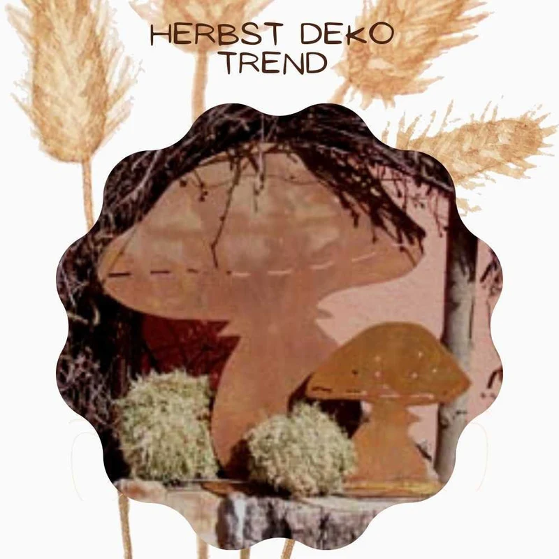 Edelrost-Pilze – rostige Herbstdeko aus Metall für Haus und Garten