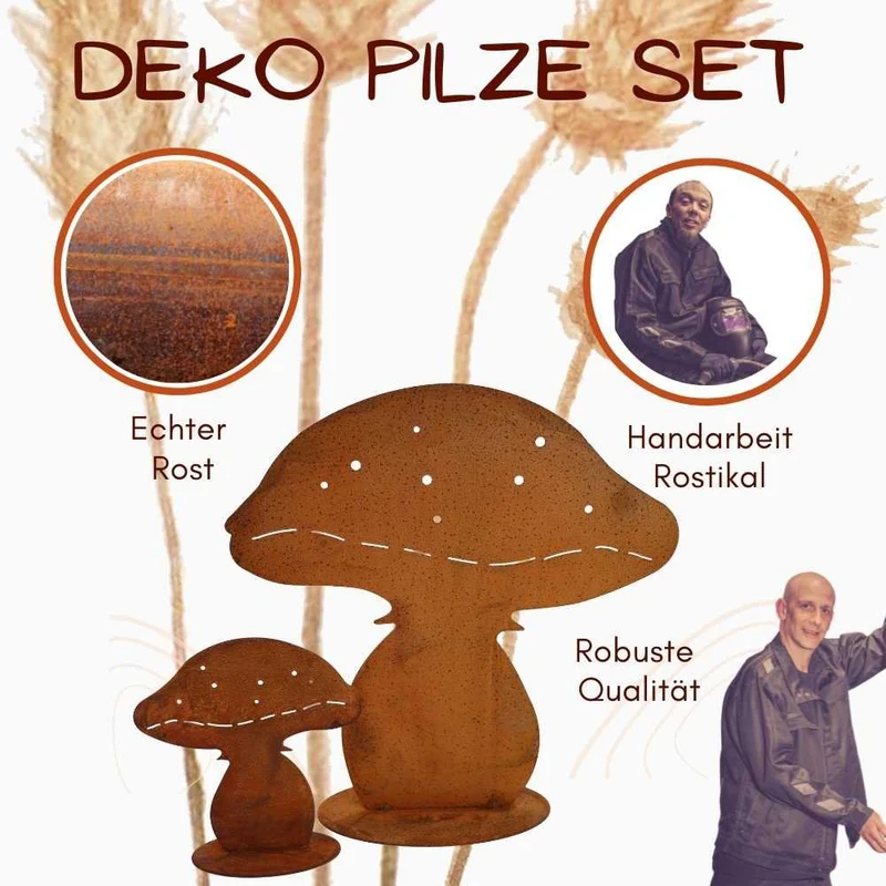 Edelrost-Pilze – rostige Herbstdeko aus Metall für Haus und Garten