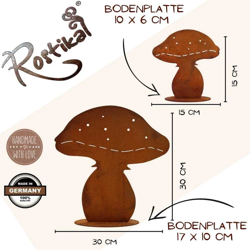 Edelrost-Pilze – rostige Herbstdeko aus Metall für Haus und Garten