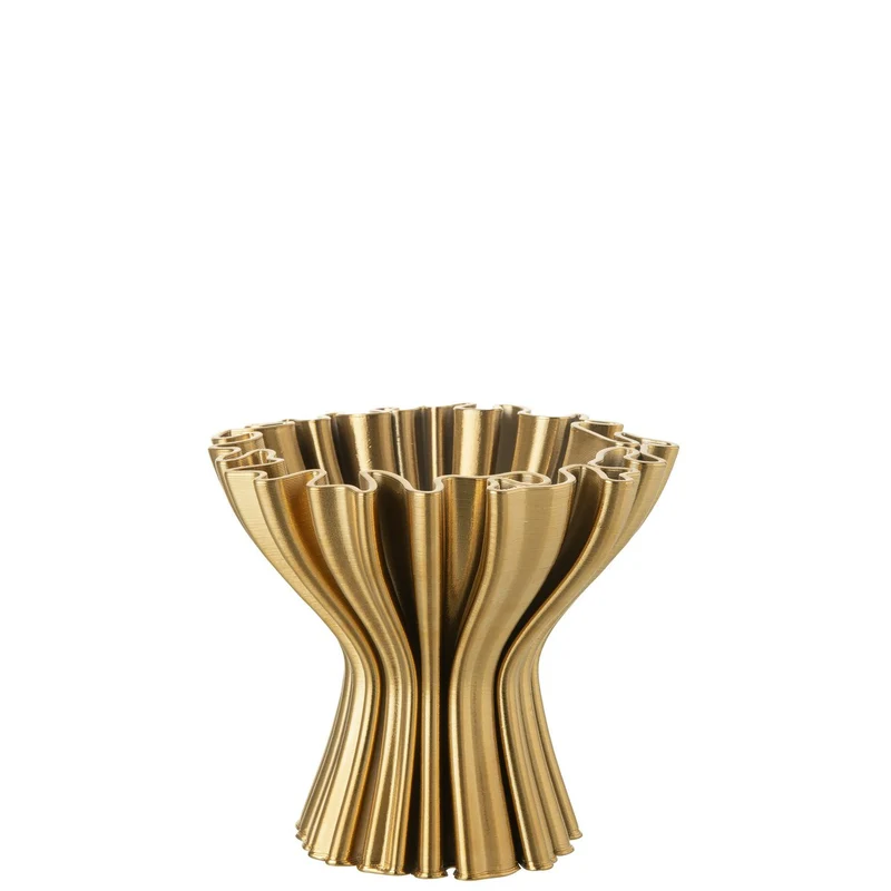 Vase mit reliefartigem 3D-Druck in Gold