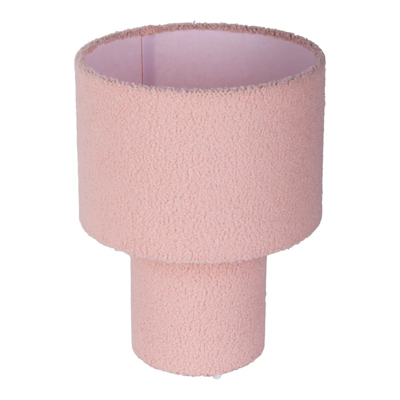 Tischleuchte "FLUFFY" mit Textilschirm und -fuß in Pink, E27, ca. 31 cm hoch