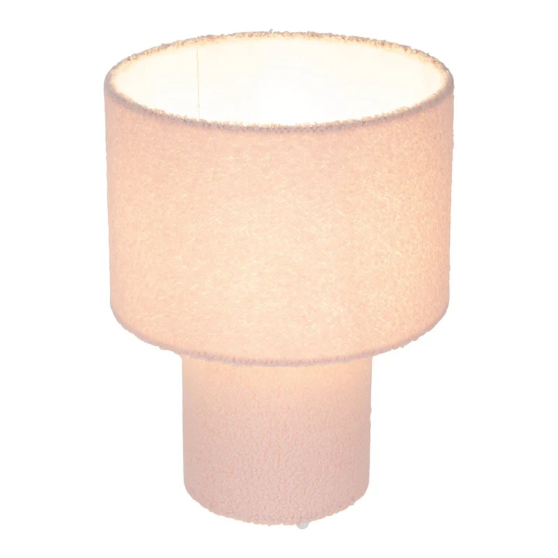 Tischleuchte "FLUFFY" mit Textilschirm und -fuß in Pink, E27, ca. 31 cm hoch