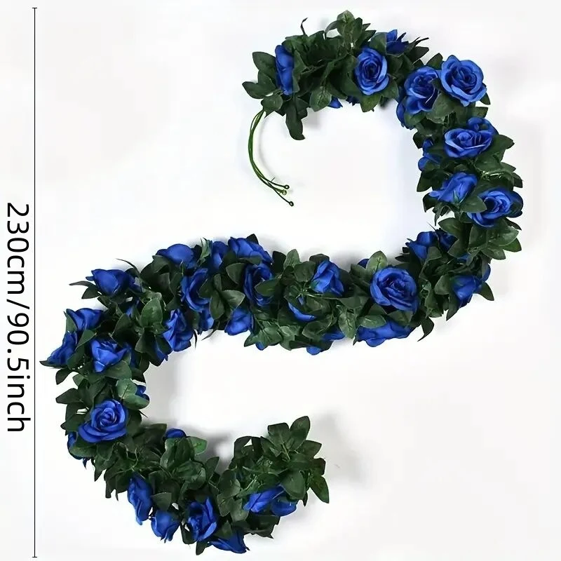3er-Set künstliche Rosengirlande (Weingirlande-Hängemodus), gefertigt aus hochwertiger Seide. Diese künstlichen Blumen eignen sich perfekt für Außen- und Innenhochzeiten, Wanddekorationen und weitere Anlässe