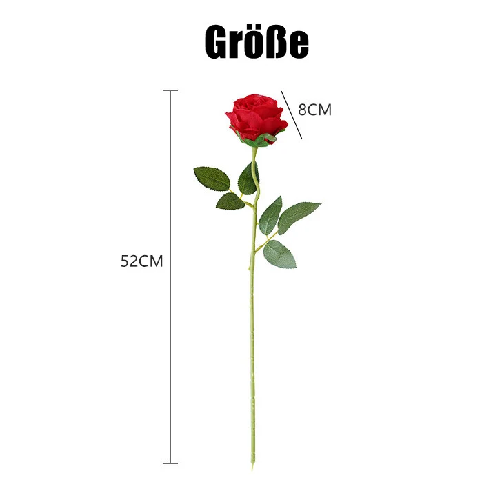 12 Dunkelrote Kunst-Rosen 50cm - Langstielige Brautsträuße für Hochzeit & Heiratsantrag