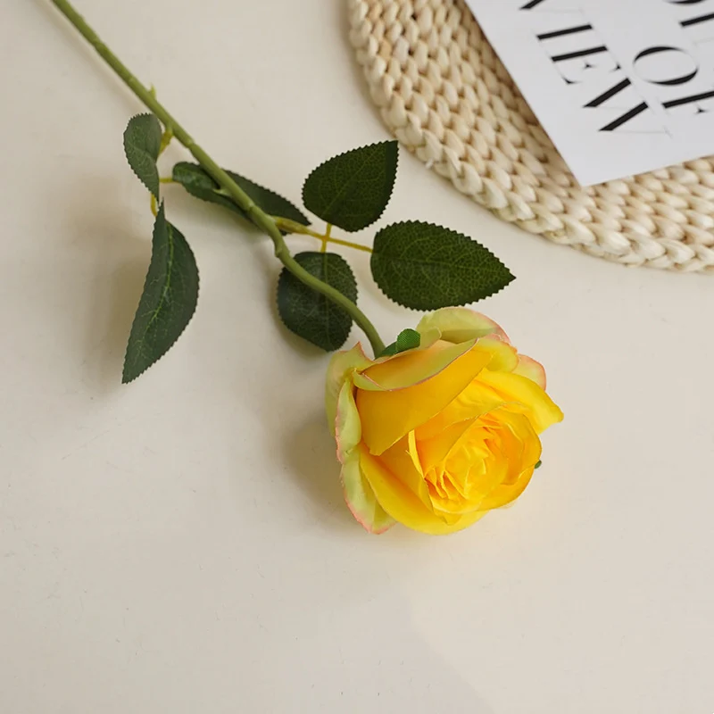 12 Dunkelrote Kunst-Rosen 50cm - Langstielige Brautsträuße für Hochzeit & Heiratsantrag