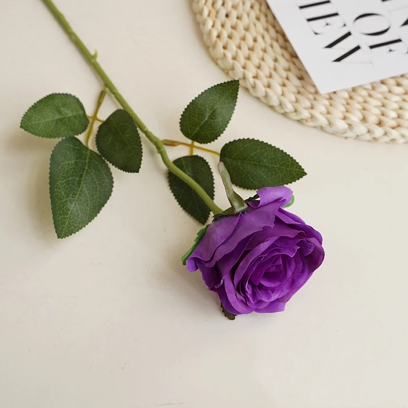 12 Dunkelrote Kunst-Rosen 50cm - Langstielige Brautsträuße für Hochzeit & Heiratsantrag