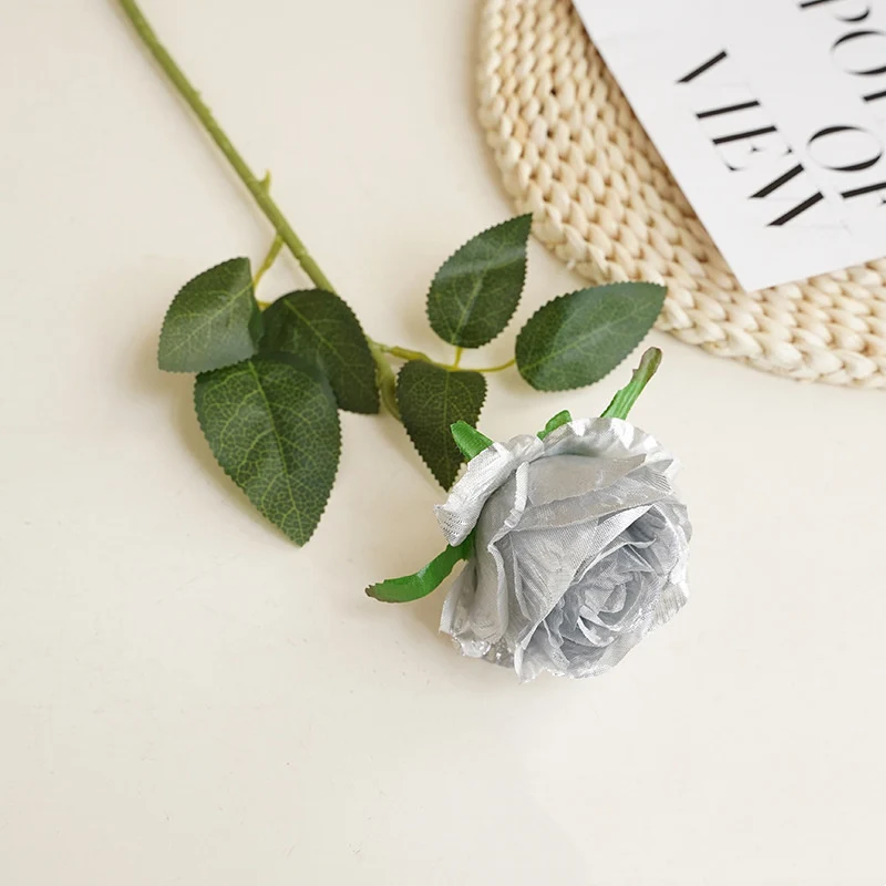 12 Dunkelrote Kunst-Rosen 50cm - Langstielige Brautsträuße für Hochzeit & Heiratsantrag
