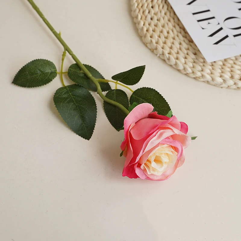 12 Dunkelrote Kunst-Rosen 50cm - Langstielige Brautsträuße für Hochzeit & Heiratsantrag