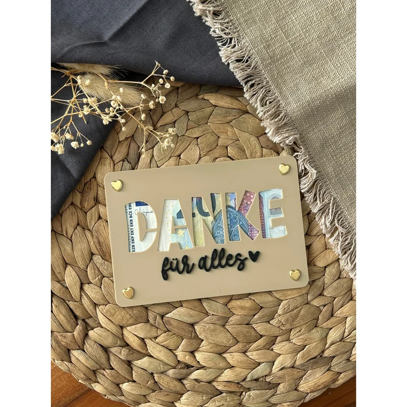 Geldgeschenkkarte „Danke für alles“ – herzliche Anerkennung