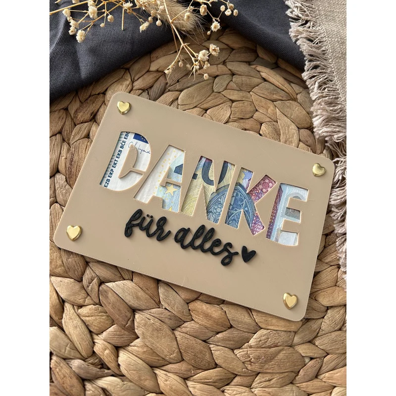 Geldgeschenkkarte „Danke für alles“ – herzliche Anerkennung
