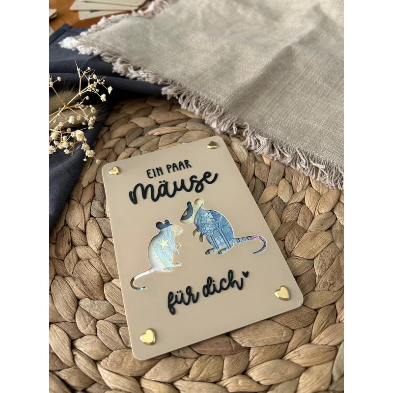 Geldgeschenkkarte „Danke Mäuse“ – charmantes Dankeschön