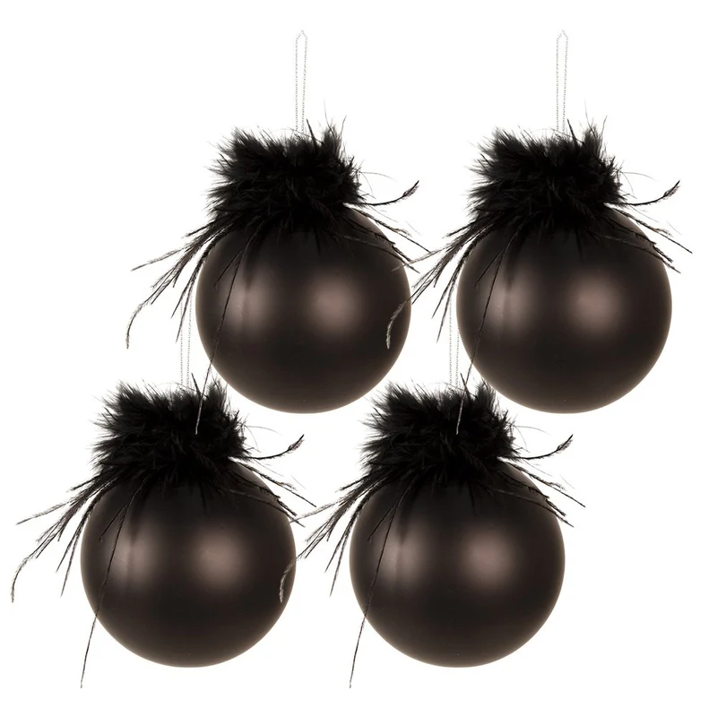 Weihnachtskugel Schwarz Set 4? 10x10cm