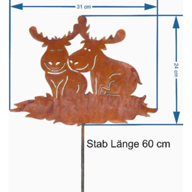 Weihnachten | Deko Elch | Gartenstecker Figur in Edelrost