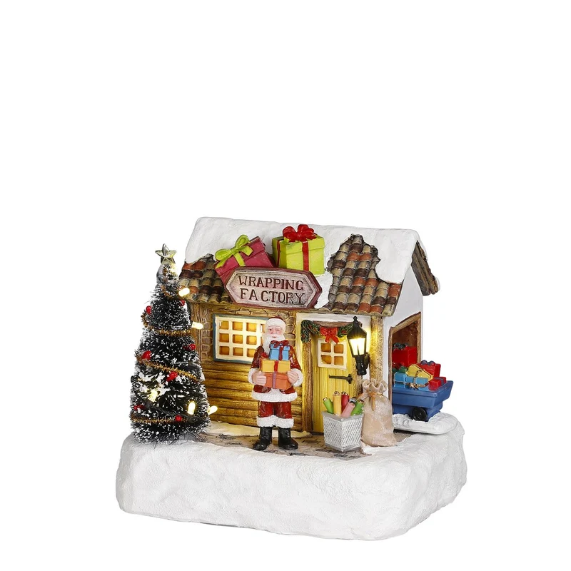 Weihnachtsdorf Miniatur-Verpackungsfabrik – L17 x B13 x H14 cm