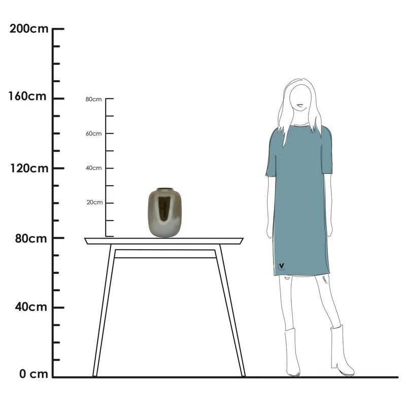 Vase Artic Glanzgrau