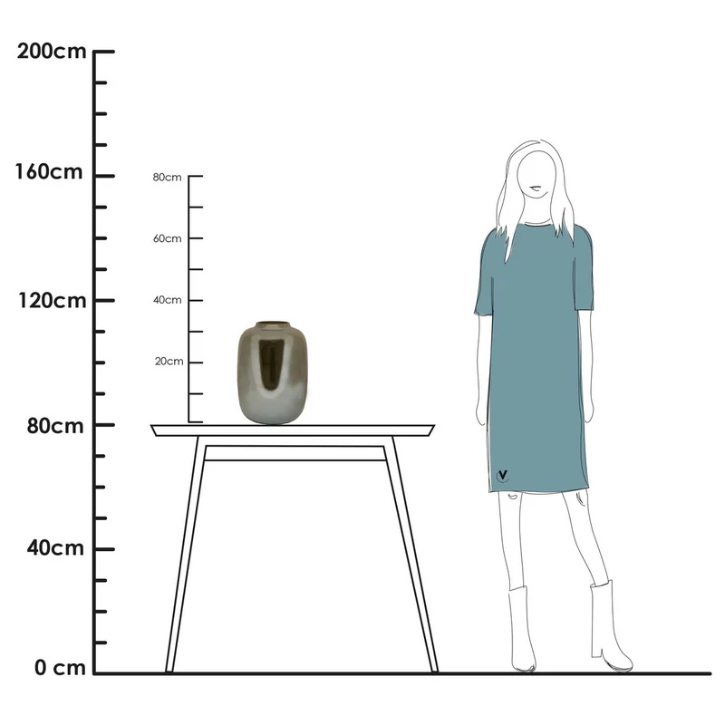 Vase Artic Glanzgrau