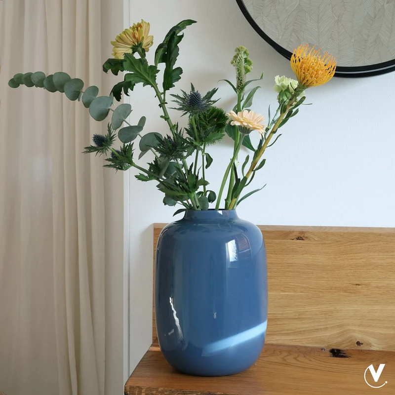 Vase Artic dunkelblau-grau