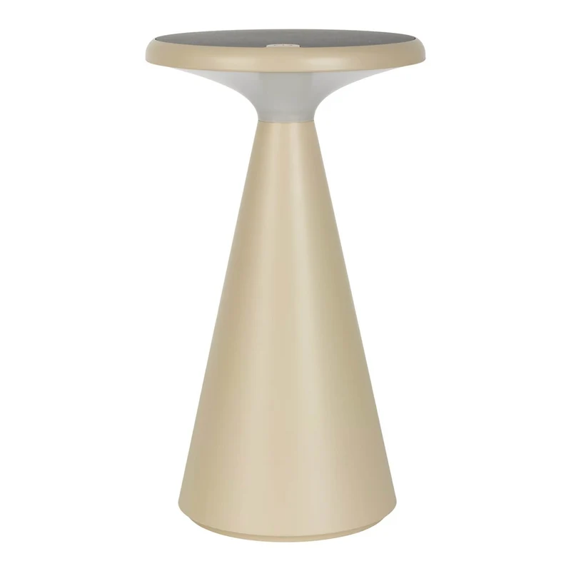 Solar-Akku-Tischleuchte "Palu" für Außen und Innen, aus Kunststoff in Beige , 20 cm hoch