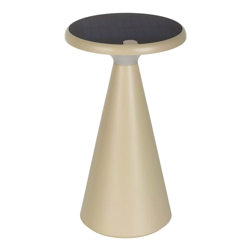 Solar-Akku-Tischleuchte "Palu" für Außen und Innen, aus Kunststoff in Beige , 20 cm hoch