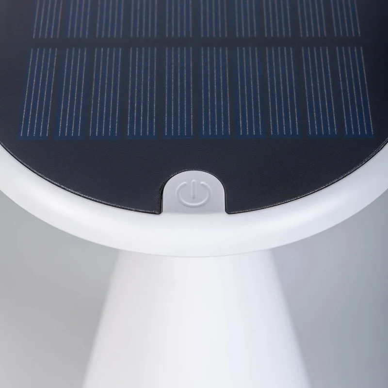 Solar-Akku-Tischleuchte "Palu" für Außen und Innen, aus Kunststoff in Weiß , 20 cm hoch