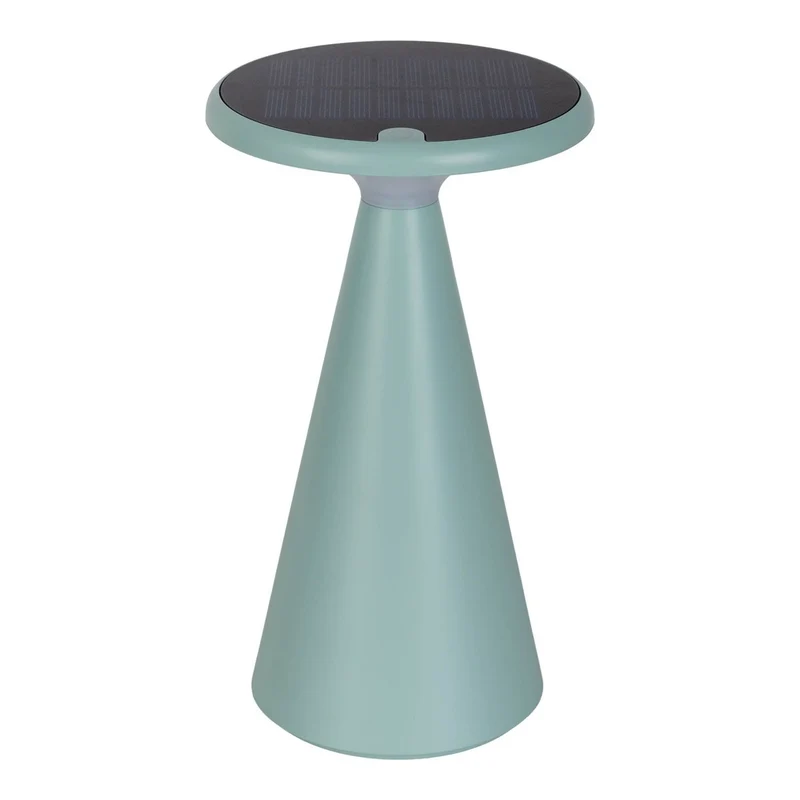 Solar-Akku-Tischleuchte "Palu" für Außen und Innen, aus Kunststoff in Grün , 20 cm hoch