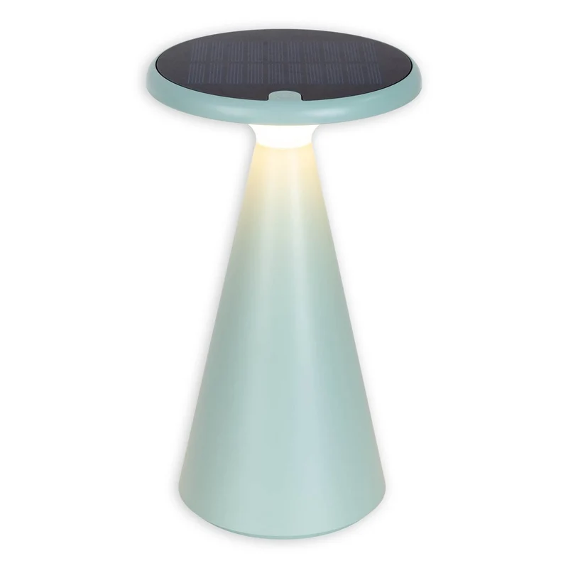 Solar-Akku-Tischleuchte "Palu" für Außen und Innen, aus Kunststoff in Grün , 20 cm hoch