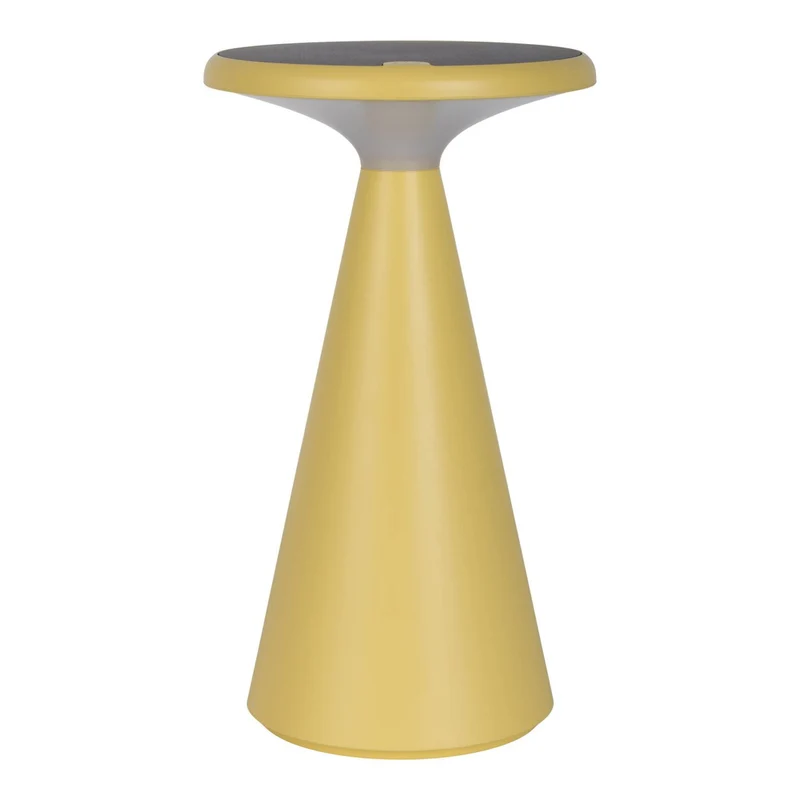 Solar-Akku-Tischleuchte "Palu" für Außen und Innen, aus Kunststoff in Gelb , 20 cm hoch