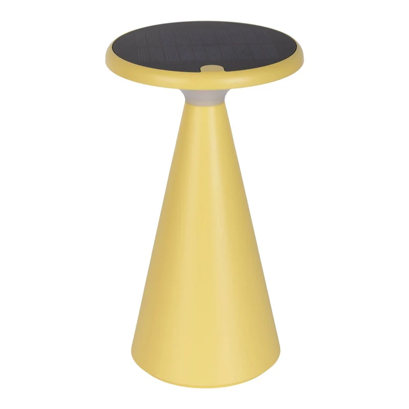 Solar-Akku-Tischleuchte "Palu" für Außen und Innen, aus Kunststoff in Gelb , 20 cm hoch