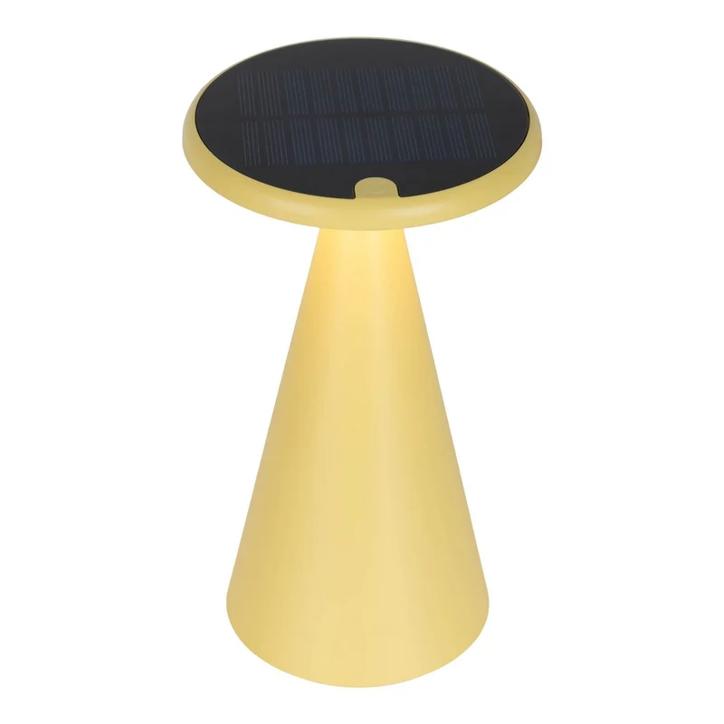 Solar-Akku-Tischleuchte "Palu" für Außen und Innen, aus Kunststoff in Gelb , 20 cm hoch