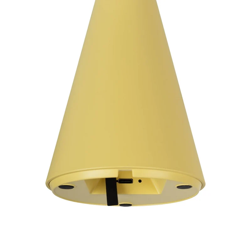 Solar-Akku-Tischleuchte "Palu" für Außen und Innen, aus Kunststoff in Gelb , 20 cm hoch