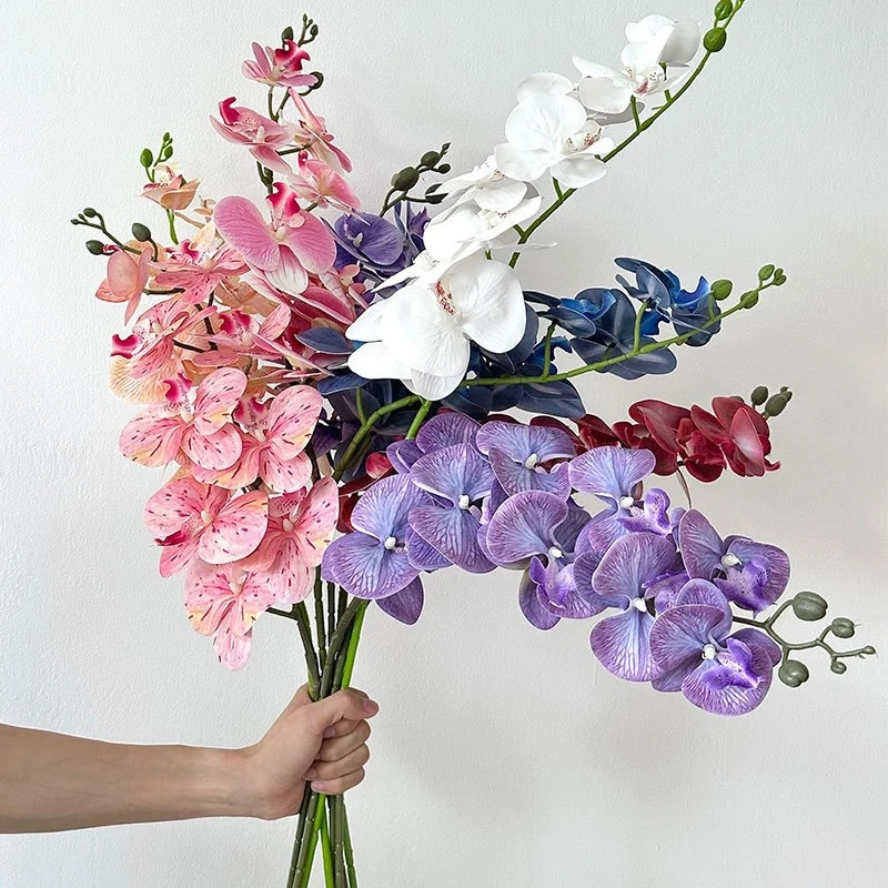 100cm künstliche Phalaenopsis Orchideen – Realistische Kunstorchidee für Blumenarrangements, Home Decor, Bürodekoration, Hochzeitszentren, DIY-Projekte